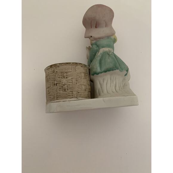 Vintage Little Luvkins Vintage Votive Candle Holder Girl with Rabbits 5"h x 3 5" - Picture 7 of 8